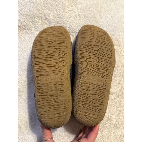 Giesswein Virgin Wool Felt Innsbruck Slippers Blue Embroidered Size 40 - Picture 3 of 4